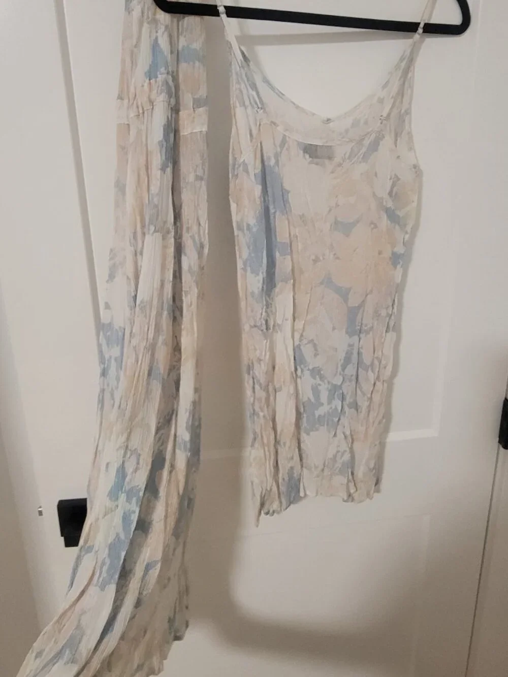 Sam & Lavi Blue & Cream Midi Dress - Size M - Picture 6 of 9